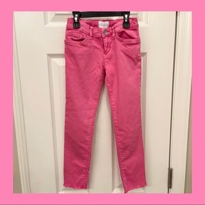 Girls Children’s Place Distressed Denim Jeans Capri Pink- 6